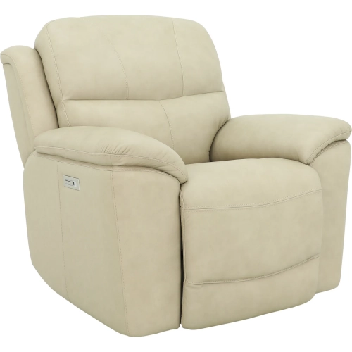 Kaden Power Recliner with Power Headrest & Lumbar in Cashmere Stone Off-White Top-Grain Leather